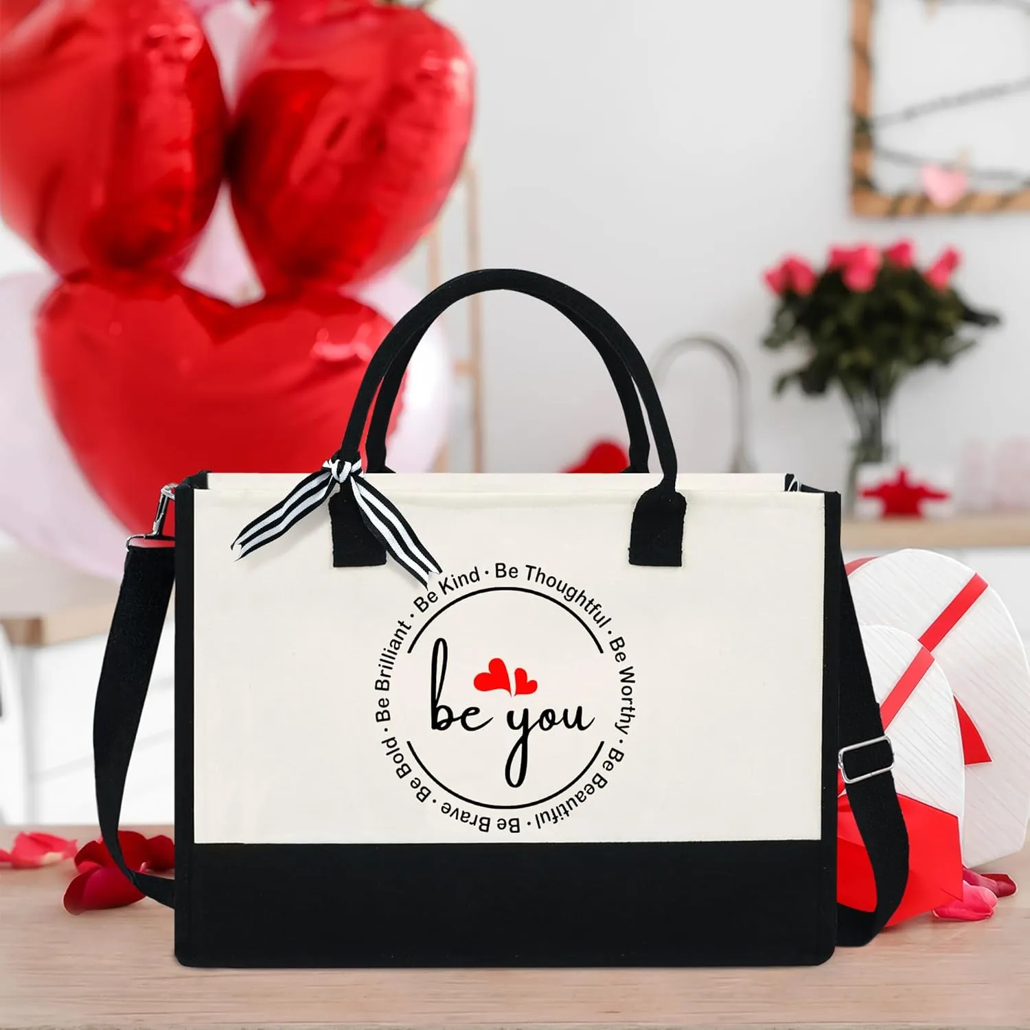 OASSIE Appreciation Gifts for Women - Canvas Tote Bag 13oz with Zipper - Mothers Day Birthday Thank You Gifts for Women Mom