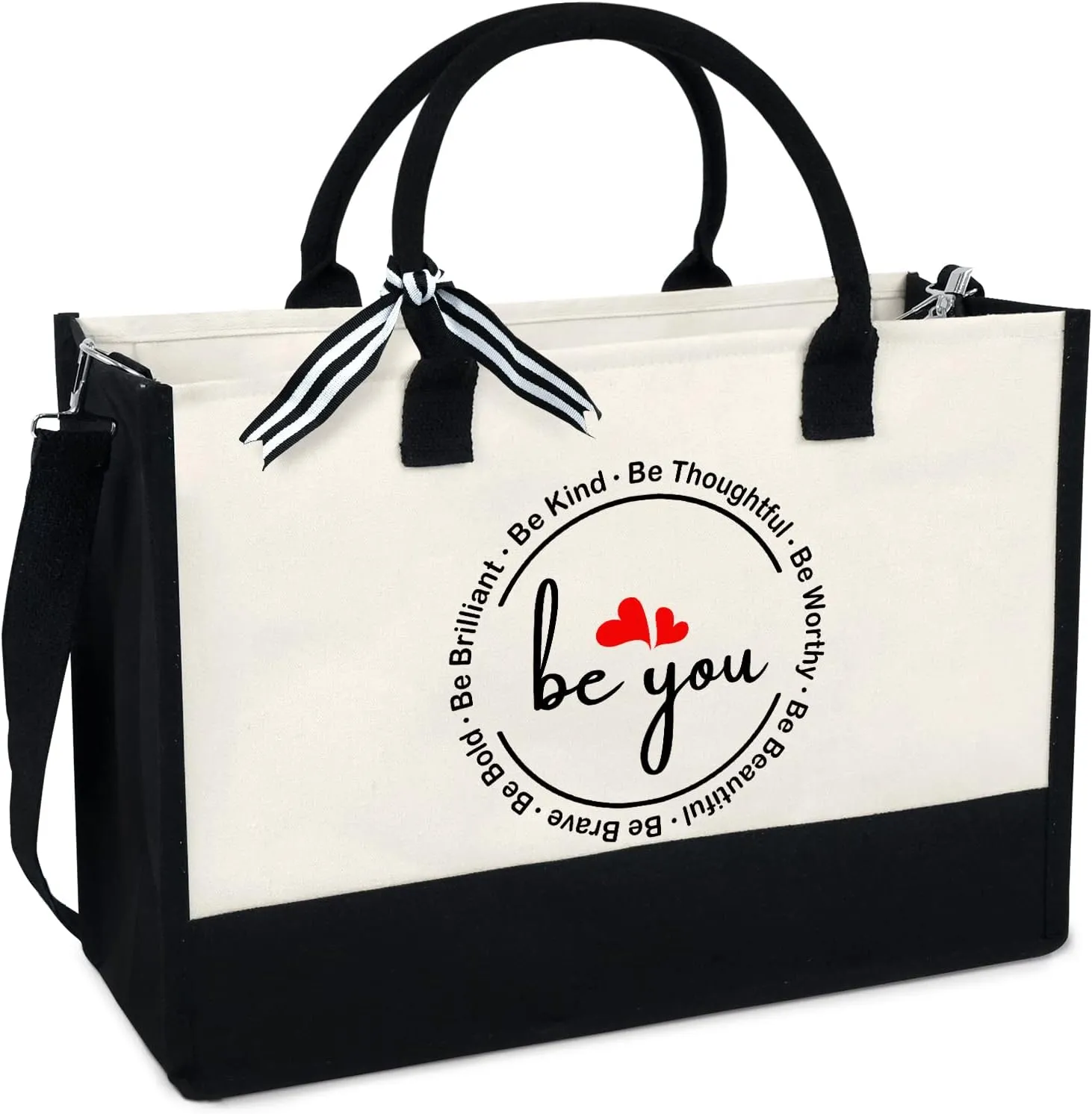 OASSIE Appreciation Gifts for Women - Canvas Tote Bag 13oz with Zipper - Mothers Day Birthday Thank You Gifts for Women Mom