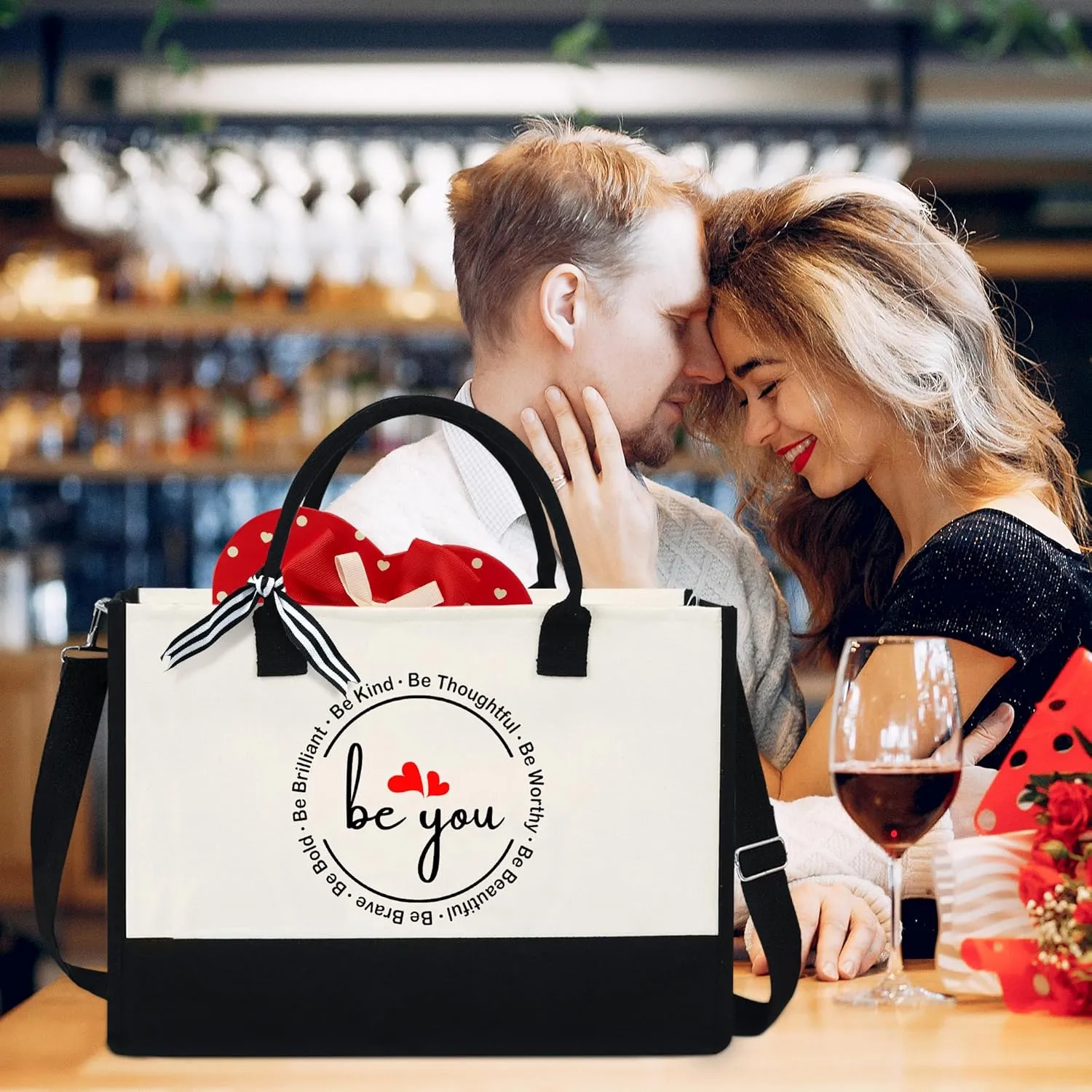 OASSIE Appreciation Gifts for Women - Canvas Tote Bag 13oz with Zipper - Mothers Day Birthday Thank You Gifts for Women Mom