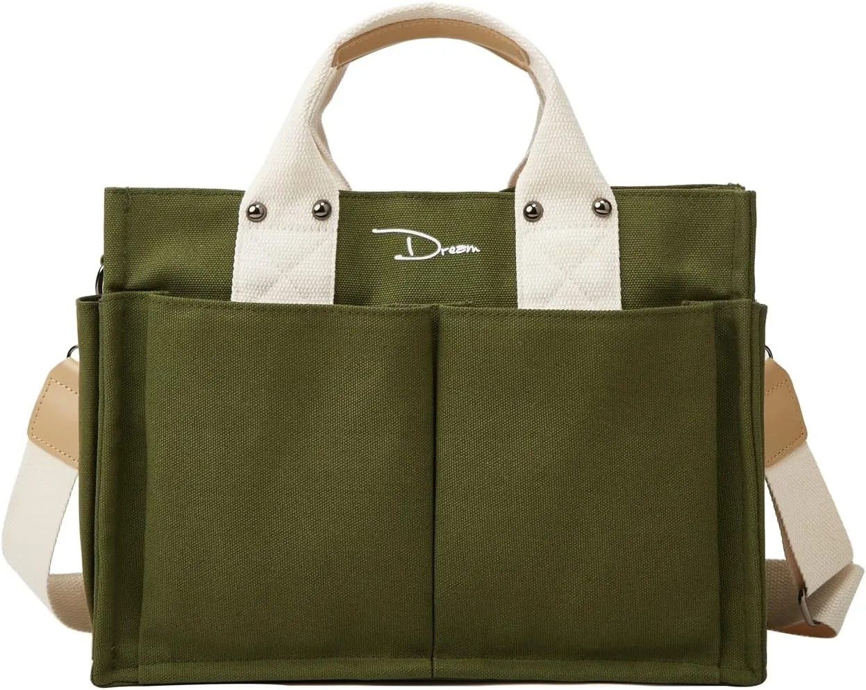 Obosoyo Canvas Tote Bag Purses for Women Large Canvas Work Shoulder Bags Casual Crossbody Purse for Travel Daily