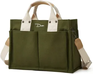 Obosoyo Canvas Tote Bag Purses for Women Large Canvas Work Shoulder Bags Casual Crossbody Purse for Travel Daily