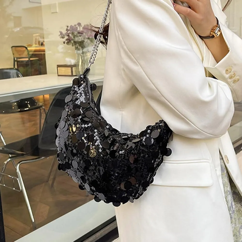 Octwine Women Shinny Evening Bag Bucket Purse Handbag Sequin Shoulder Bags Crossbody Bag Party Prom Crossbody Bag