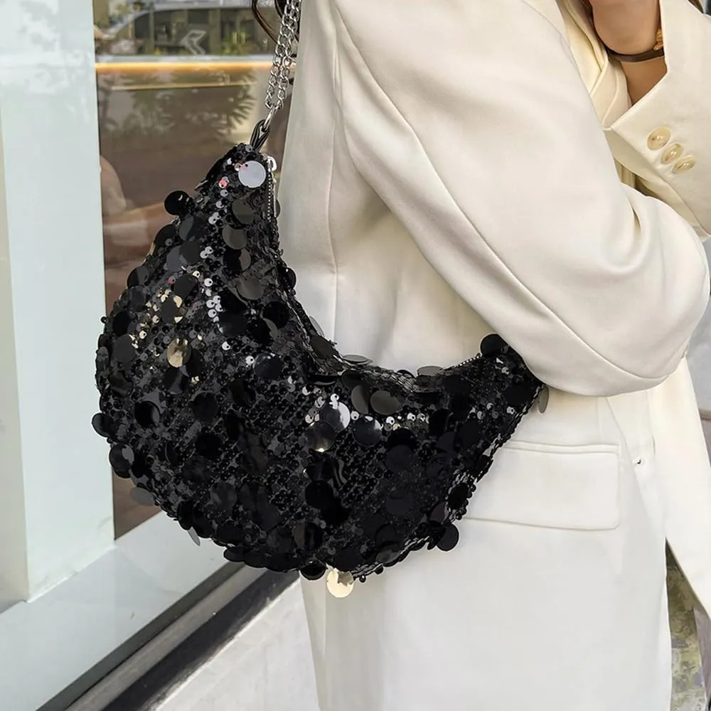 Octwine Women Shinny Evening Bag Bucket Purse Handbag Sequin Shoulder Bags Crossbody Bag Party Prom Crossbody Bag