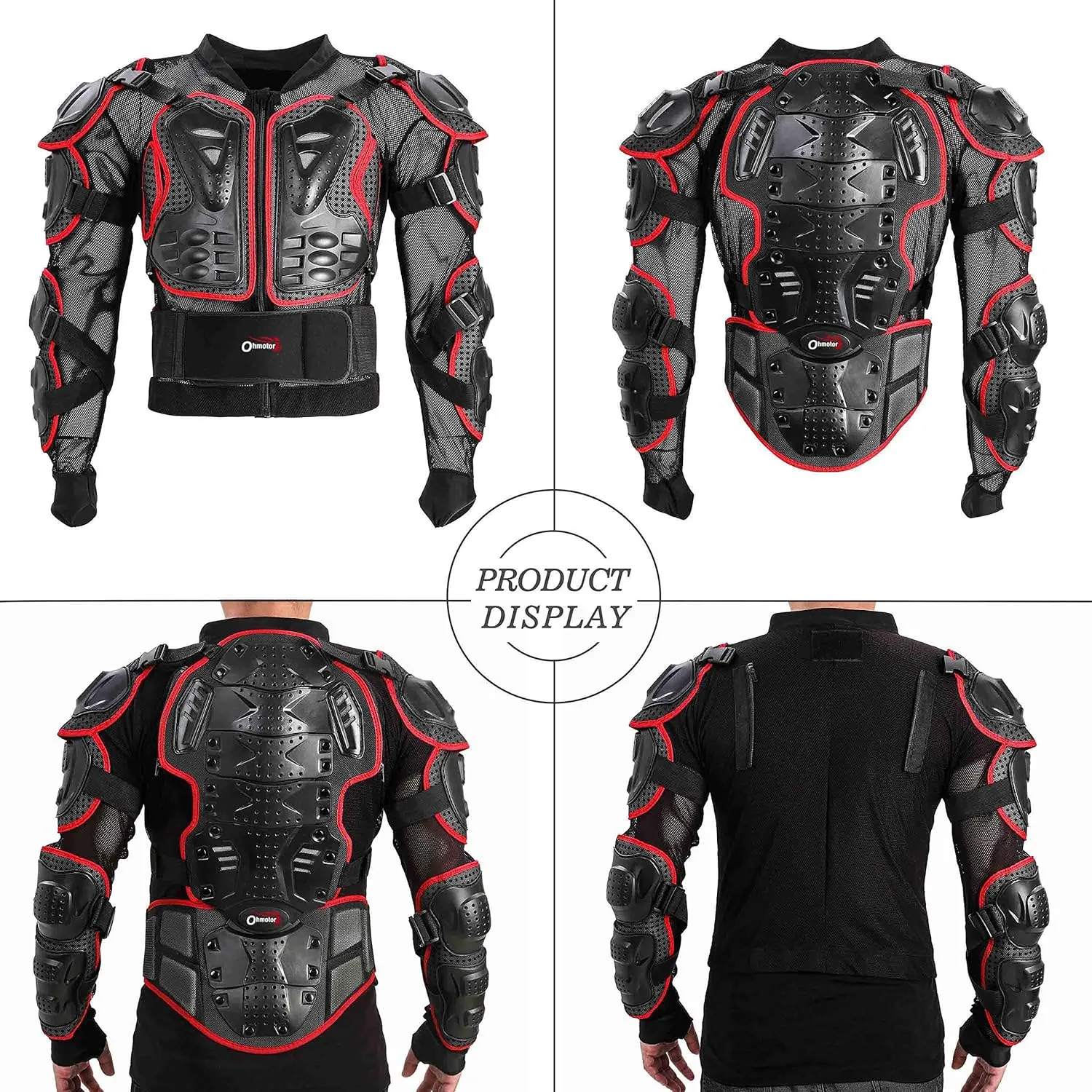 OHMOTOR Motorcycle Body Protective Jacket Armor Men, Motocross Riding Protective Gear,ATV Dirt Bike Chest Spine Protector