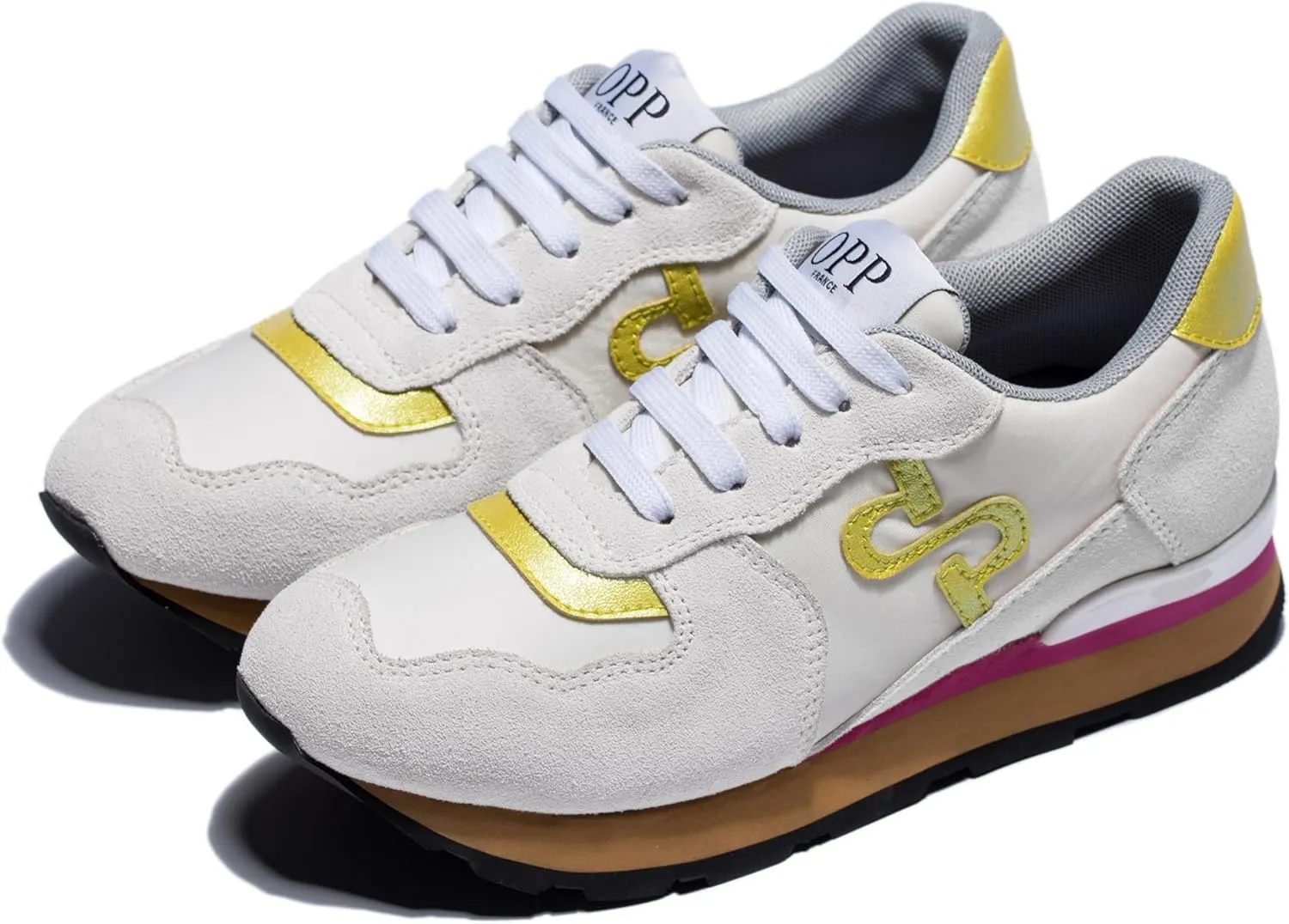 OPP Women Fashion Sneakers Casual Lace-up Suede Leather Athletic Tennis Sports Gym Running Shoes Women