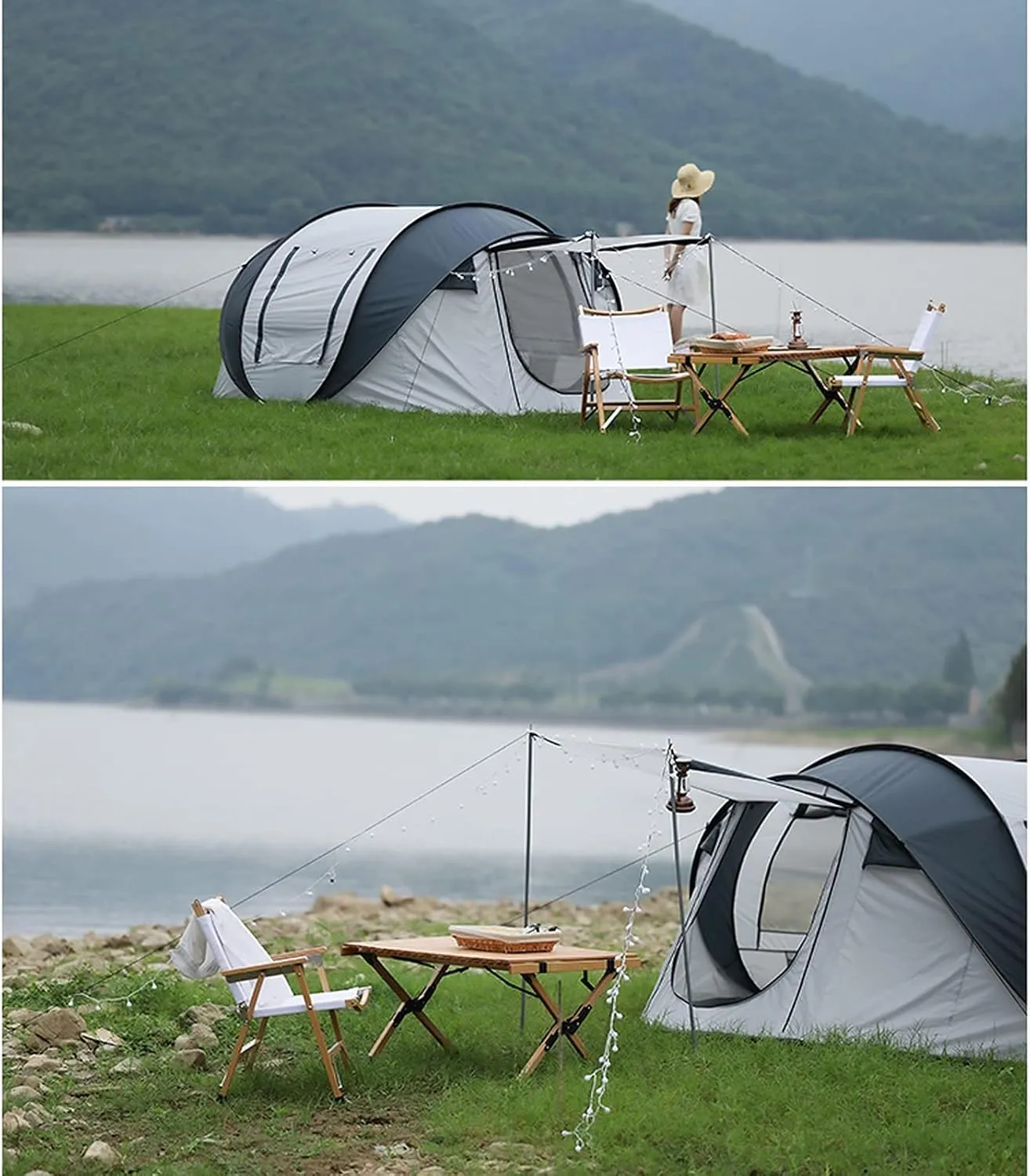 Outdoor Camping Thickened Rain-Proof Automatic Park Beach Picnic Portable Foldable Quick-Open Camping Tent Hopeful
