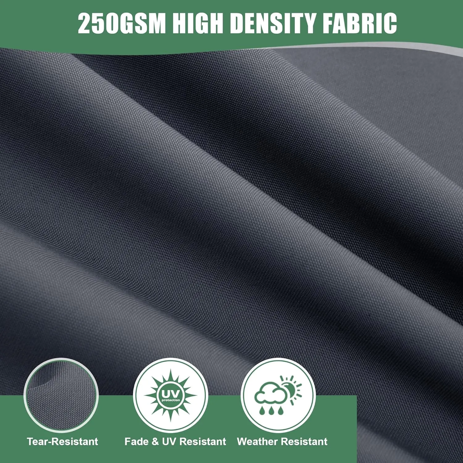 Outdoor Chair Cushion 19 x 19 Inch, Backrest and Seat Cushion Set for Patio Furniture with Water Resistant Removable Cover, Dark Grey, 1 Set