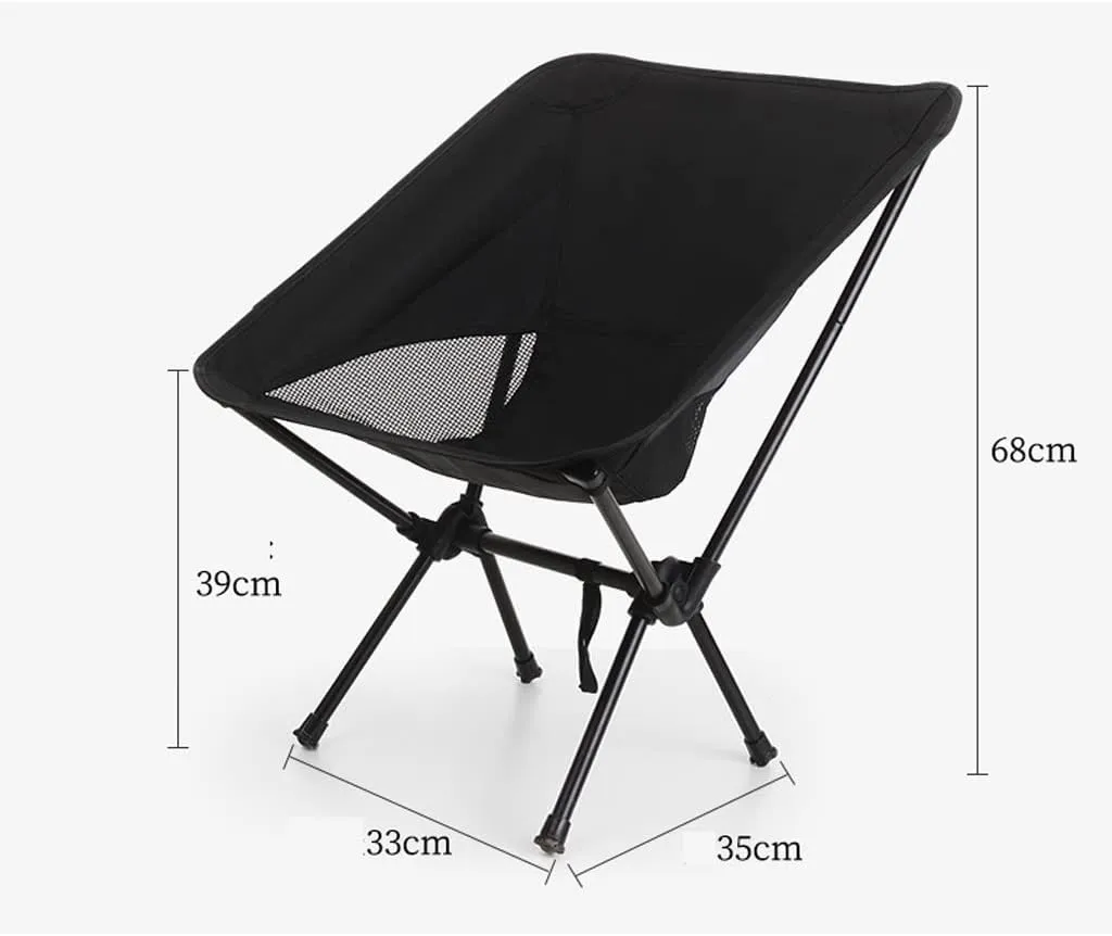 Outdoor Folding Chair Portable Camping Fishing Bench Picnic Leisure Recliner Camping Chair (Color : Beige)