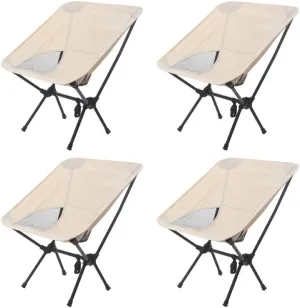 Outdoor Folding Chair Portable Camping Fishing Bench Picnic Leisure Recliner Camping Chair (Color : Beige)