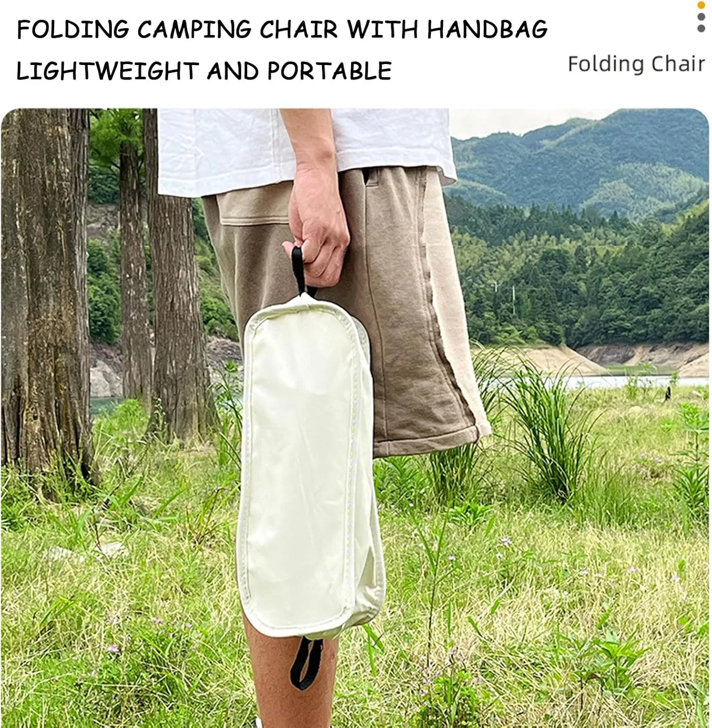 Outdoor Folding Chairs, Portable Camping Chair with Storage Bag, Support up to 300Lbs, Ultralight Compact Foldable Backpacking Chair for Beach Hiking Picnic Fishing Camp Travel,Red