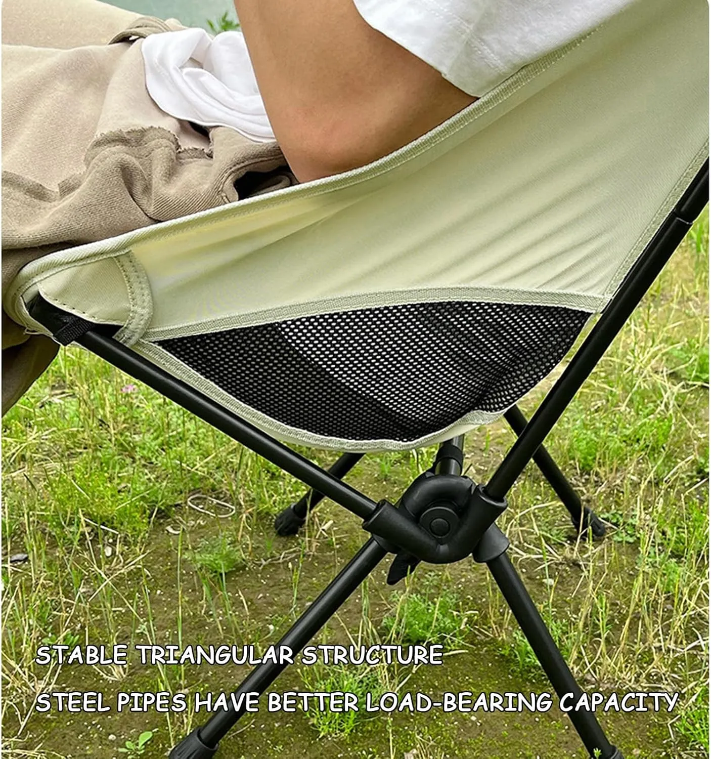 Outdoor Folding Chairs, Portable Camping Chair with Storage Bag, Support up to 300Lbs, Ultralight Compact Foldable Backpacking Chair for Beach Hiking Picnic Fishing Camp Travel,Red