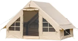 Outdoor Glamping Outdoor Blow Up Tent Inflatable Glamping Tent Suitable for 5-8 People Mesh Design Anti-Insect and Mosquito with Chimney Mouth