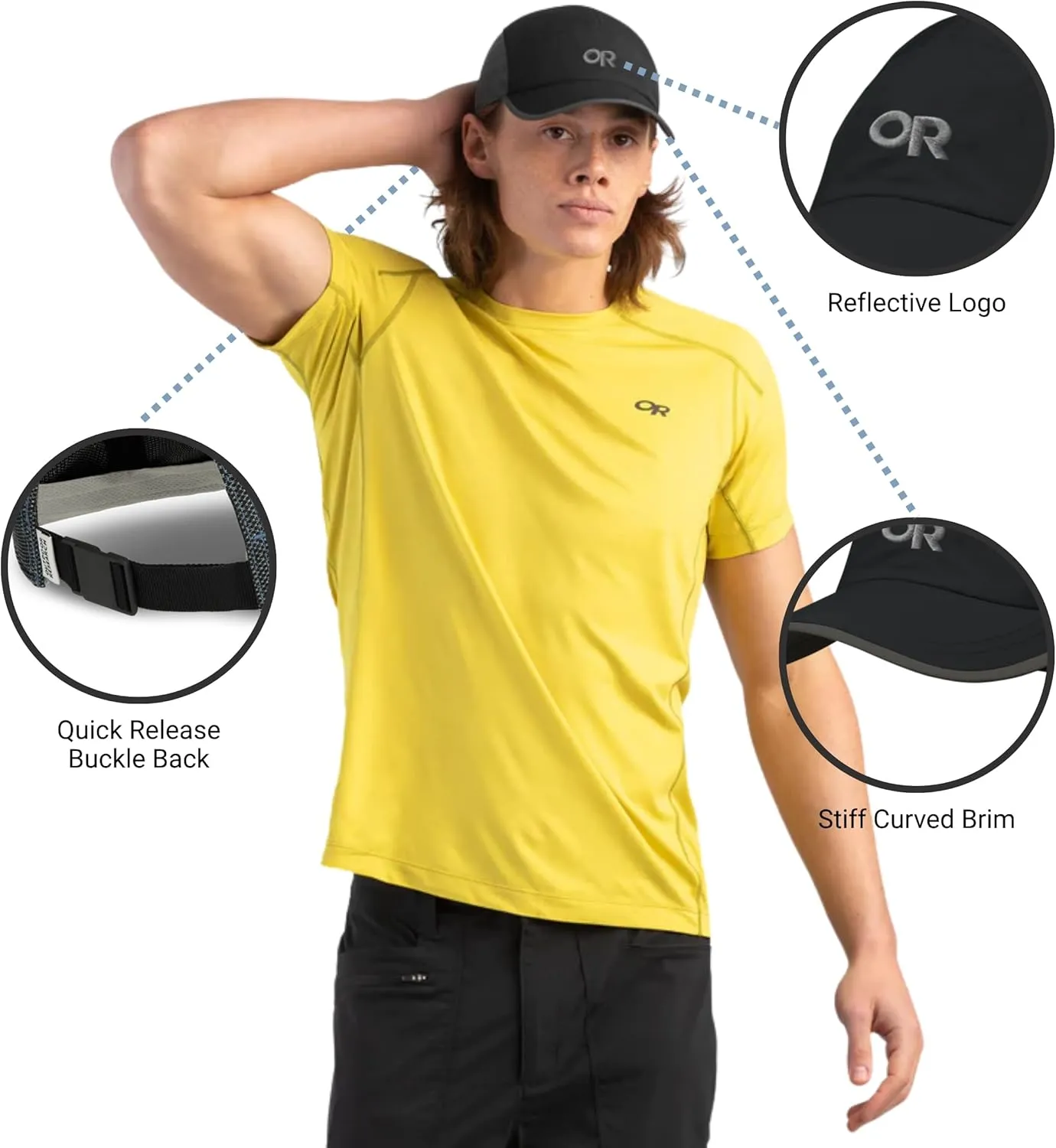 Outdoor Research Swift Cap – Lightweight UPF Sun Hat with Breathable Mesh for Men & Women, Hiking, Running and Travel