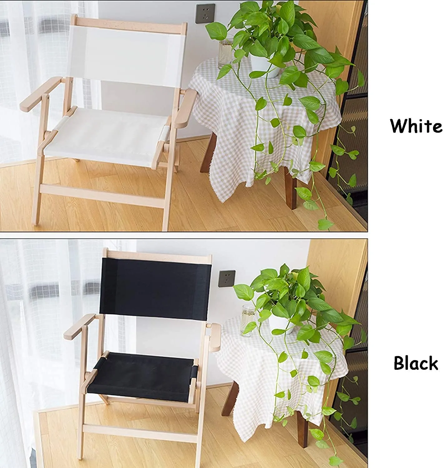 Outdoor Solid Wood Folding Chair Portable Self-Driving Travel Camping Beach Sun Lounger Balcony Fishing Chair(Color:Black) (Black Small)