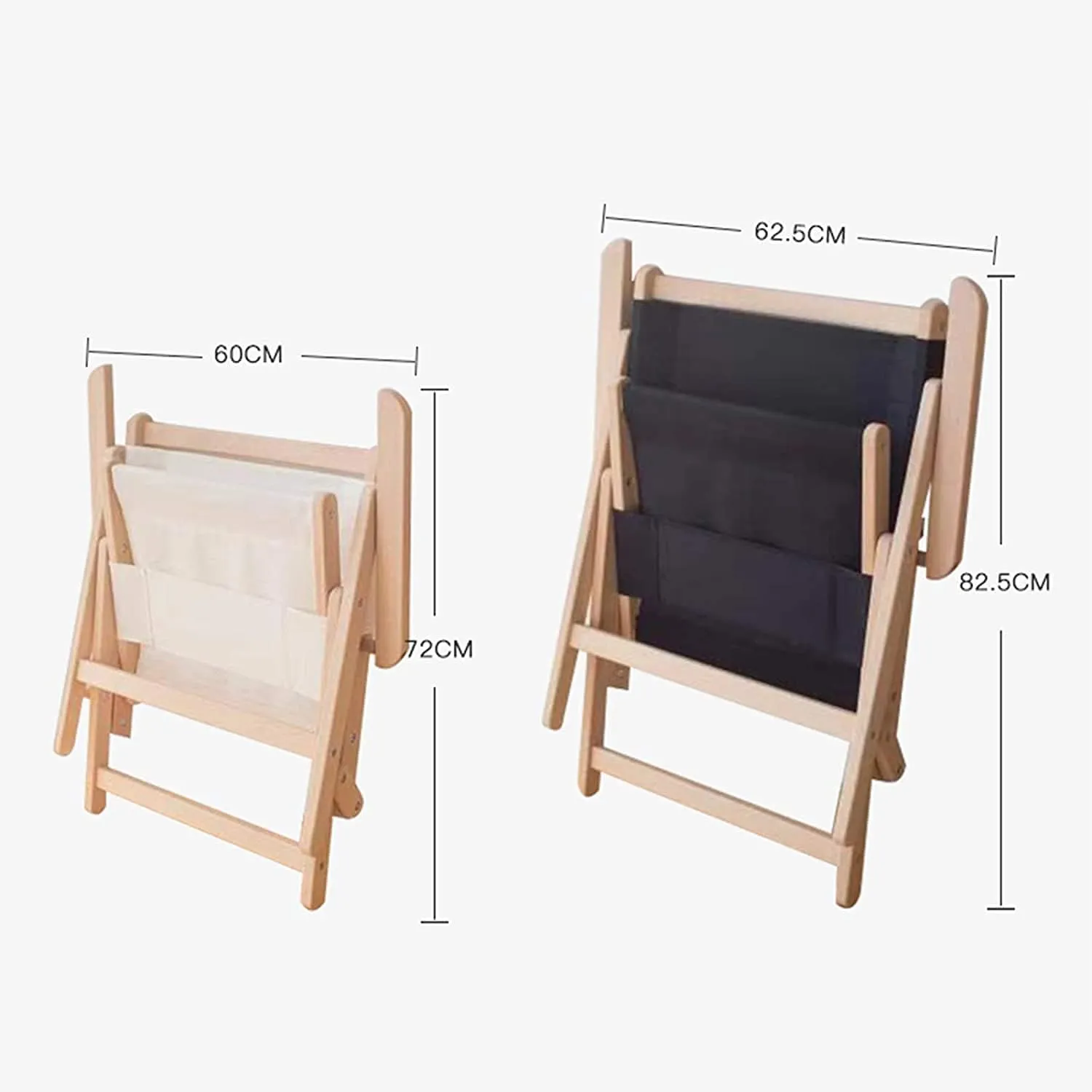 Outdoor Solid Wood Folding Chair Portable Self-Driving Travel Camping Beach Sun Lounger Balcony Fishing Chair(Color:Black) (Black Small)