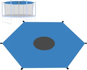 Outdoor Trampoline Shade Cover - Waterproof Oxford Tent Canopy for 6-12 Poles, UV Protection Sun Shade Accessories for Safe, Fun Playtime in The Sun