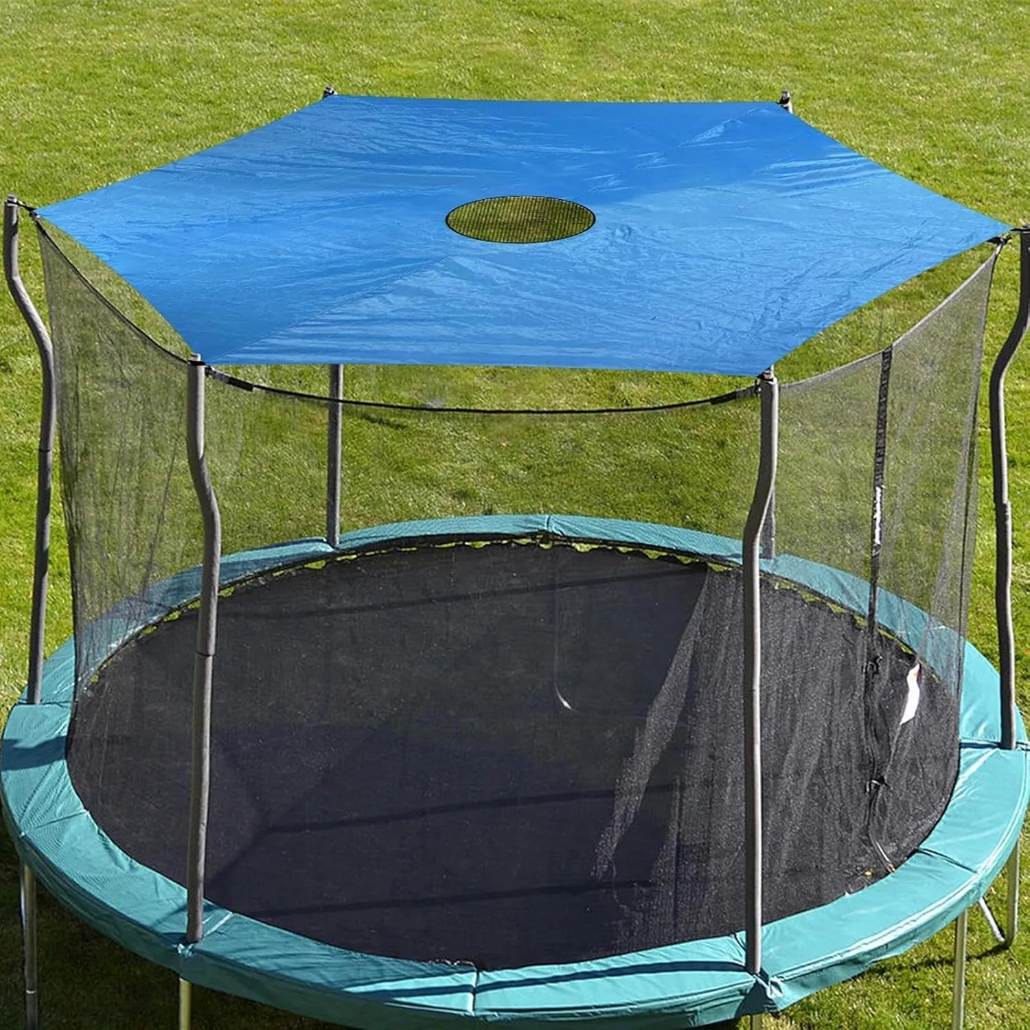 Outdoor Trampoline Shade Cover - Waterproof Oxford Tent Canopy for 6-12 Poles, UV Protection Sun Shade Accessories for Safe, Fun Playtime in The Sun