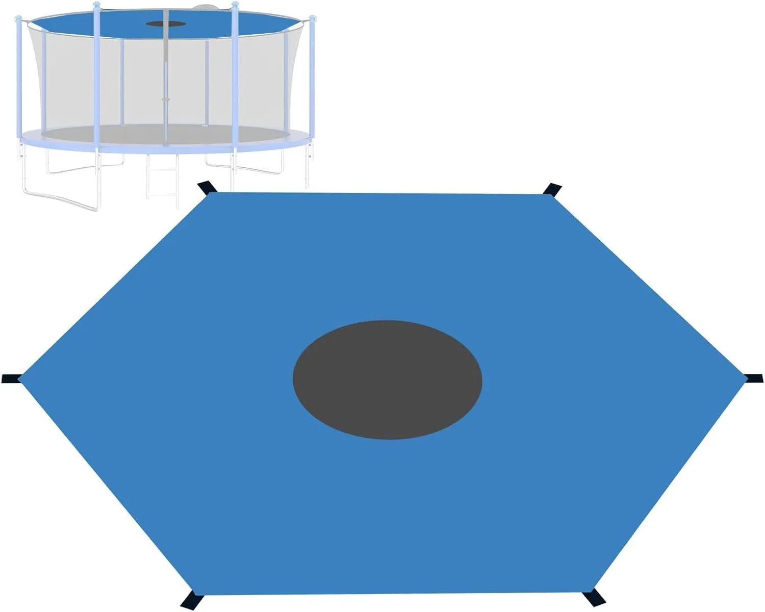 Outdoor Trampoline Shade Cover - Waterproof Oxford Tent Canopy for 6-12 Poles, UV Protection Sun Shade Accessories for Safe, Fun Playtime in The Sun
