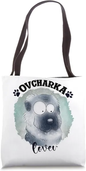 Ovcharka Caucasian Shepherd Dog Mom Dad Kawaii Dog Doodles Tote Bag