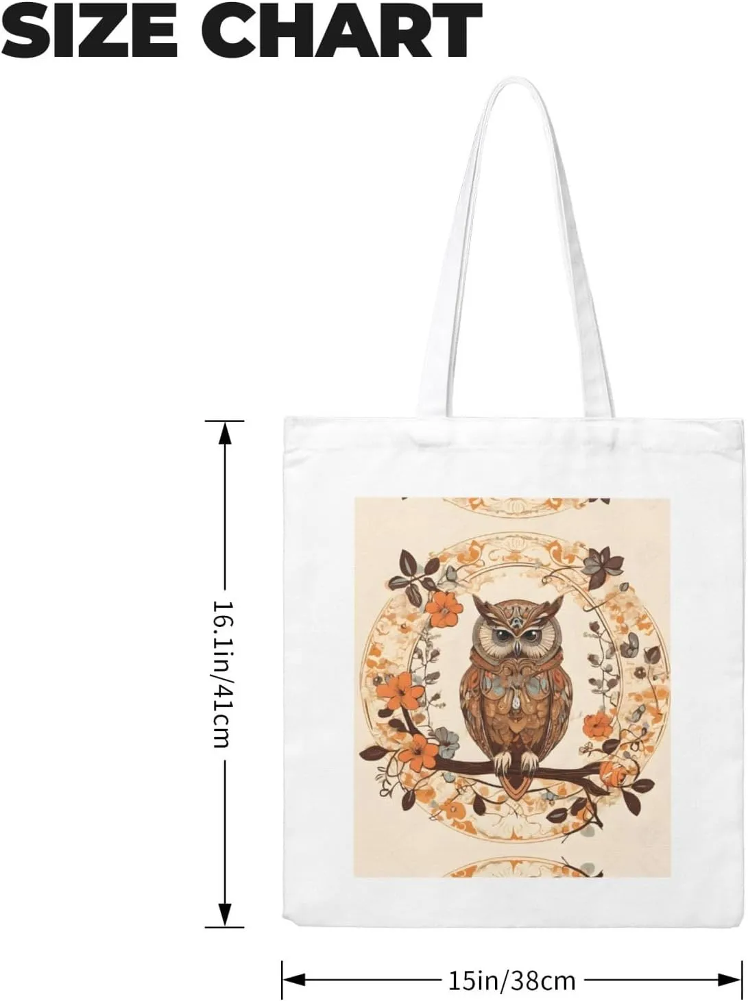 Owl Beliefs Print Canvas Shopping Bag Reusable Eco-Friendly Handbag With Large Capacity For Everyday Use