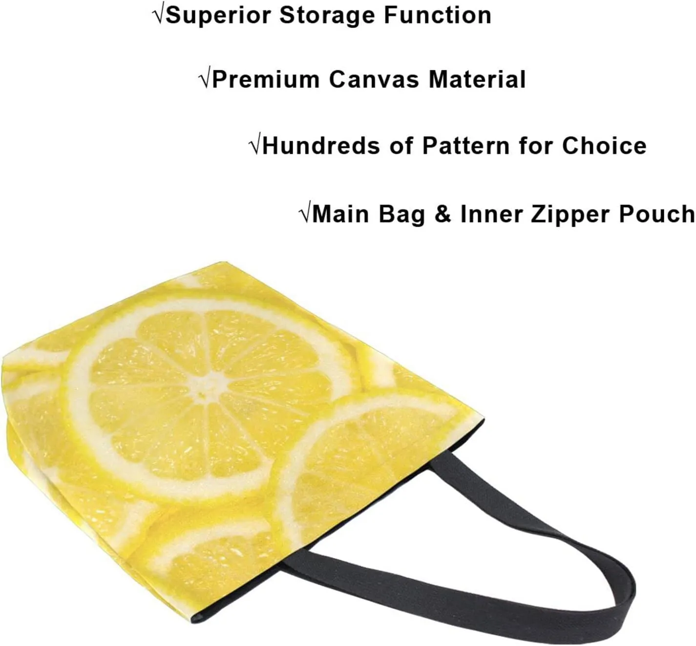 Oyihfvs Canvas Tote Grocery Bag, Women Large Shoulder Bag, Reusable Grocery Handbag