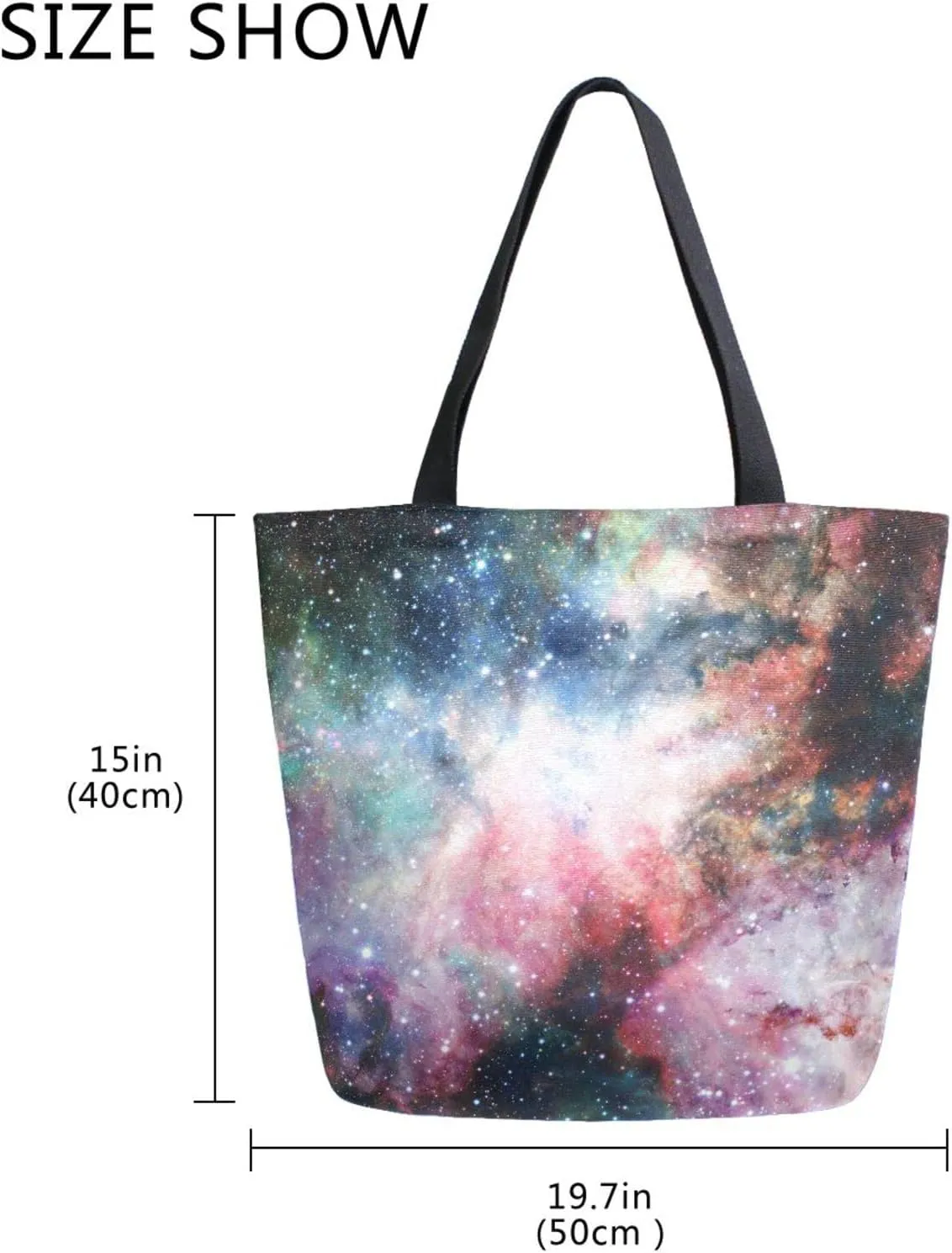 Oyihfvs Canvas Tote Grocery Bag, Women Large Shoulder Bag, Reusable Grocery Handbag