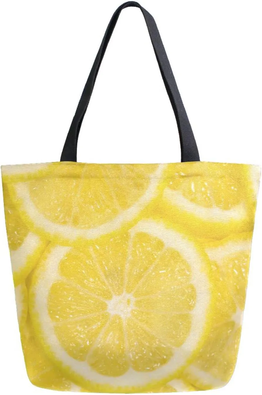 Oyihfvs Canvas Tote Grocery Bag, Women Large Shoulder Bag, Reusable Grocery Handbag