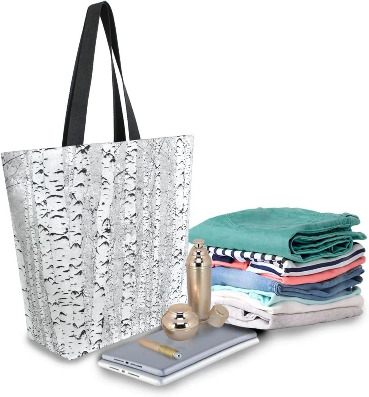 Oyihfvs Canvas Tote Grocery Bag, Women Large Shoulder Bag, Reusable Grocery Handbag