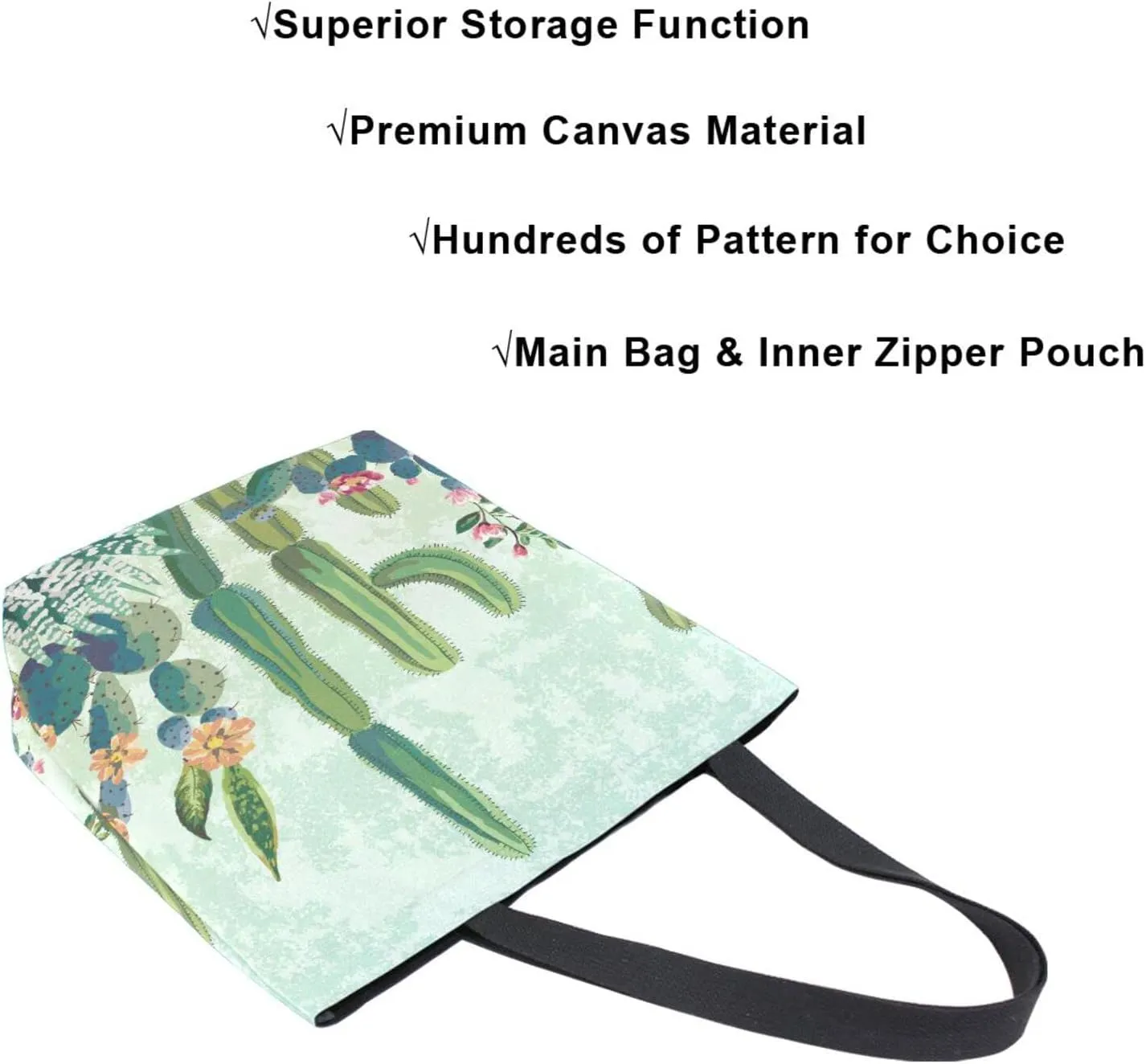 Oyihfvs Canvas Tote Grocery Bag, Women Large Shoulder Bag, Reusable Grocery Handbag