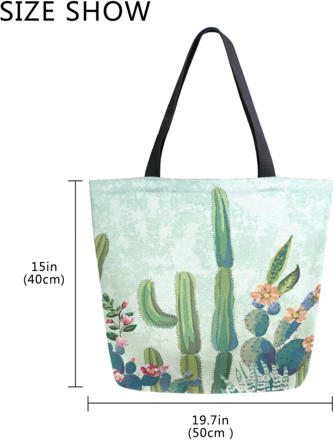 Oyihfvs Canvas Tote Grocery Bag, Women Large Shoulder Bag, Reusable Grocery Handbag