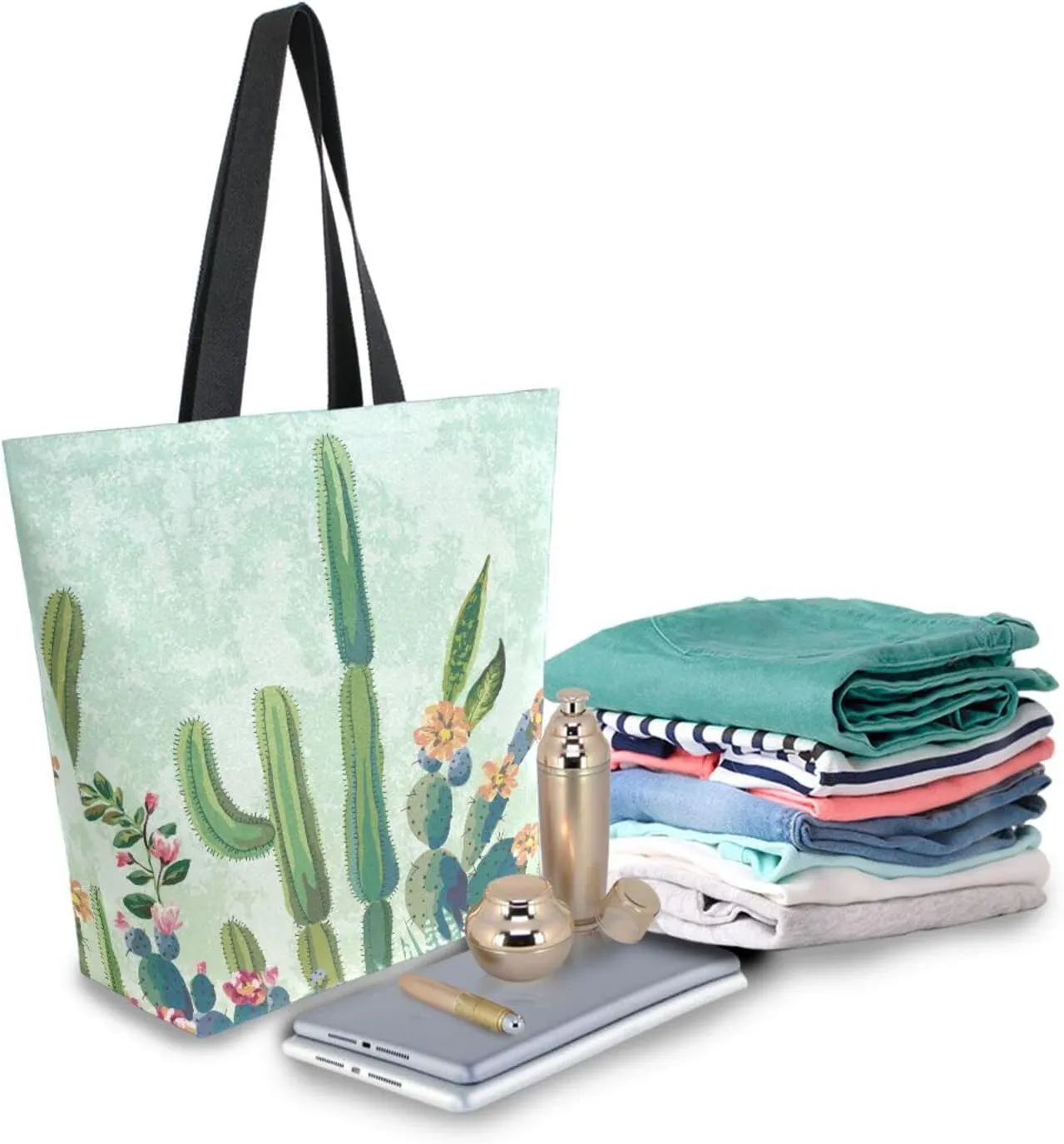 Oyihfvs Canvas Tote Grocery Bag, Women Large Shoulder Bag, Reusable Grocery Handbag