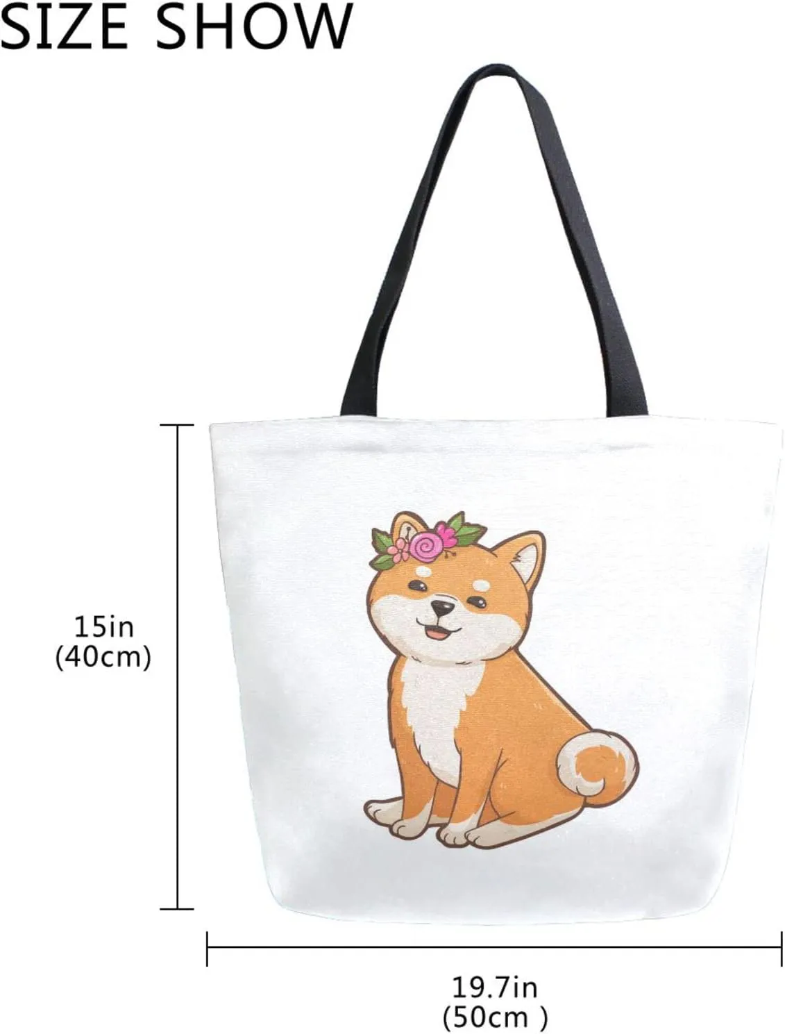 Oyihfvs Canvas Tote Grocery Bag, Women Large Shoulder Bag, Reusable Grocery Handbag
