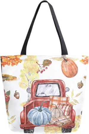 Oyihfvs Canvas Tote Grocery Bag, Women Large Shoulder Bag, Reusable Grocery Handbag