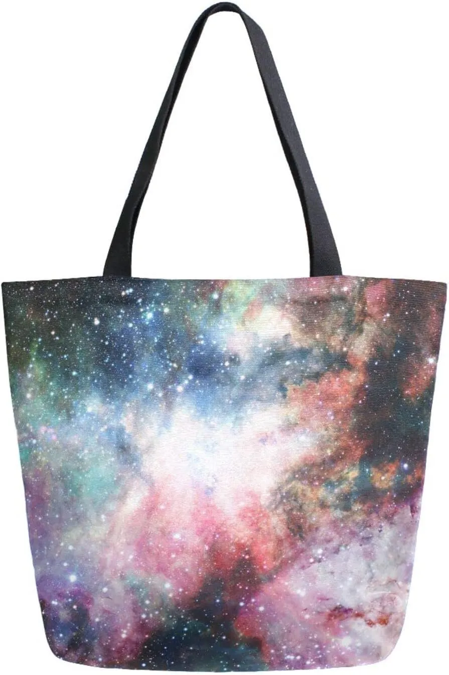Oyihfvs Canvas Tote Grocery Bag, Women Large Shoulder Bag, Reusable Grocery Handbag