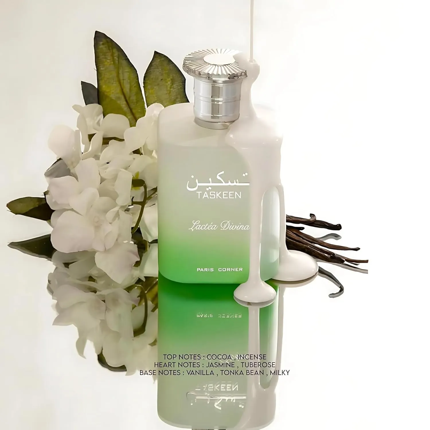 Paris Corner | Taskeen Lactea Divine EDP Perfume 3.4 Fl Oz | Indulge in the Milky Sweetness of Vanilla and Delicate Florals | Ideal for Everyday Elegance and Enchanting Evenings
