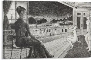 Paul Delvaux Posters Print Devant La Ville Posters Art Print Wall Photo Paint Poster Hanging Picture Family Bedroom Decor Gift 08x12inch(20x30cm)