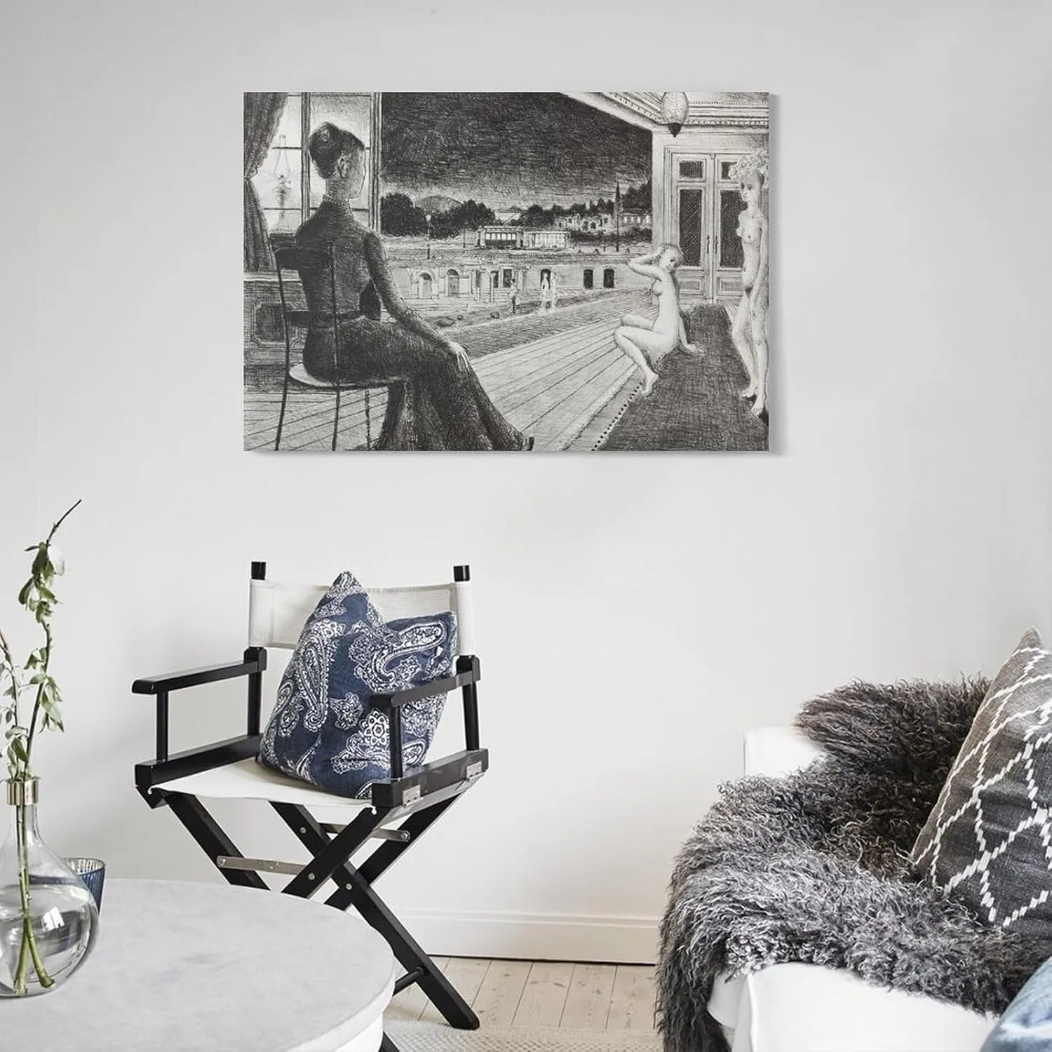 Paul Delvaux Posters Print Devant La Ville Posters Art Print Wall Photo Paint Poster Hanging Picture Family Bedroom Decor Gift 08x12inch(20x30cm)