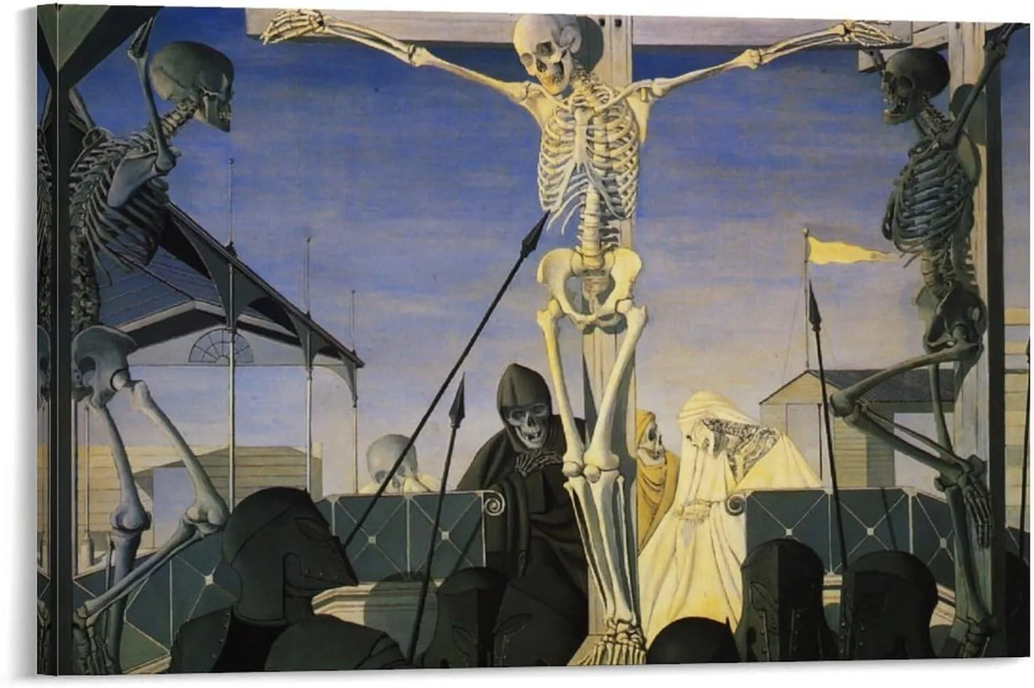 Paul Delvaux Print Painting- Crucifixion Posters Art Print Wall Photo Paint Poster Hanging Picture Family Bedroom Decor 12x18inch(30x45cm)