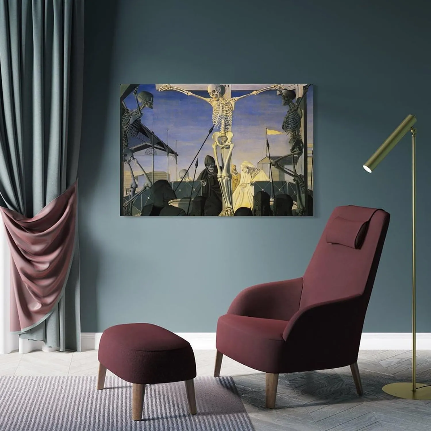 Paul Delvaux Print Painting- Crucifixion Posters Art Print Wall Photo Paint Poster Hanging Picture Family Bedroom Decor 12x18inch(30x45cm)