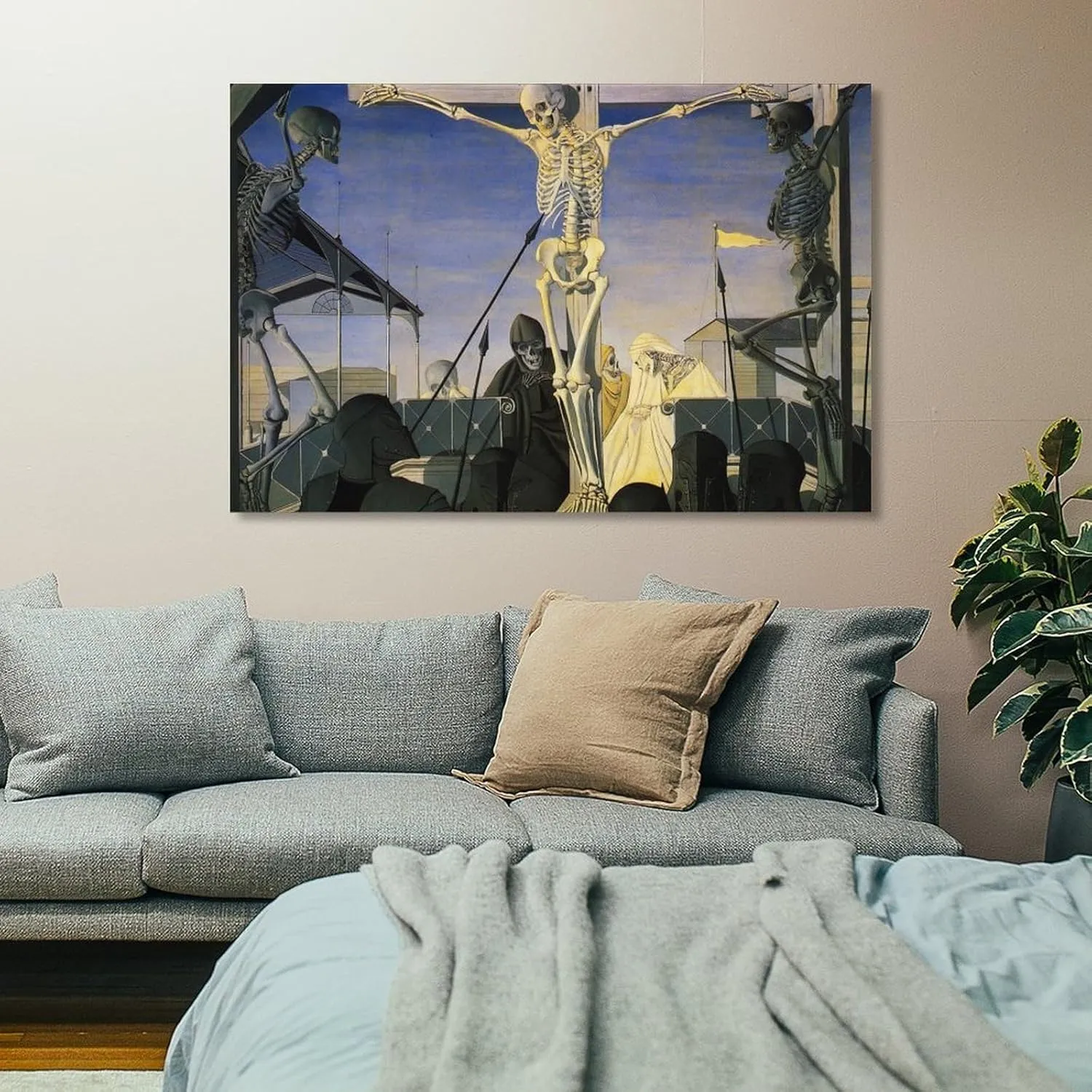 Paul Delvaux Print Painting- Crucifixion Posters Art Print Wall Photo Paint Poster Hanging Picture Family Bedroom Decor 12x18inch(30x45cm)