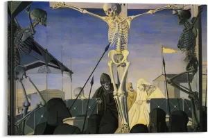 Paul Delvaux Print Painting- Crucifixion Posters Art Print Wall Photo Paint Poster Hanging Picture Family Bedroom Decor 12x18inch(30x45cm)