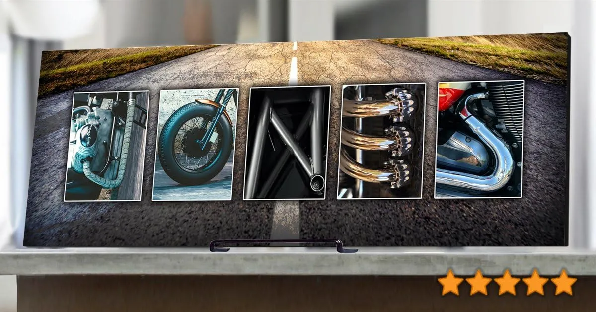 Personal-Prints MOTORCYCLE Personalized Name Art Print | Customized Gift for the Harley Davidson, Indian or Motorcycle Enthusiast | Unique Photo Canvas Art (6"x18" Stretched Canvas)