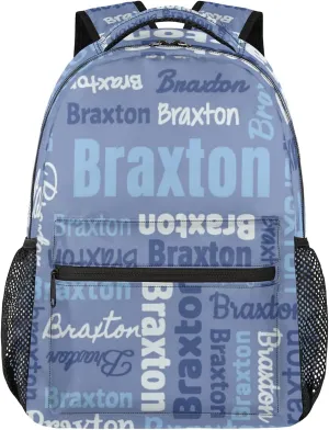 Personalized Backpacks with Name Large Customized Shoulder Bag Gifts for Women Men Waterproof Travel Casual Backpack 16in, Blue