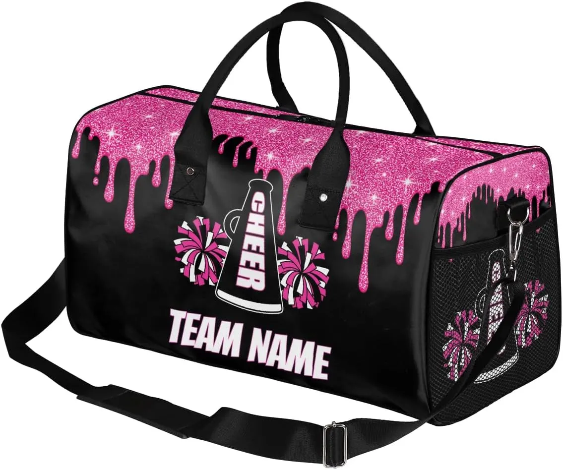 Personalized Cheer Bag for Cheerleaders, Sport Duffel Bag for Women, Cheerleading Gifts for Teams Pink