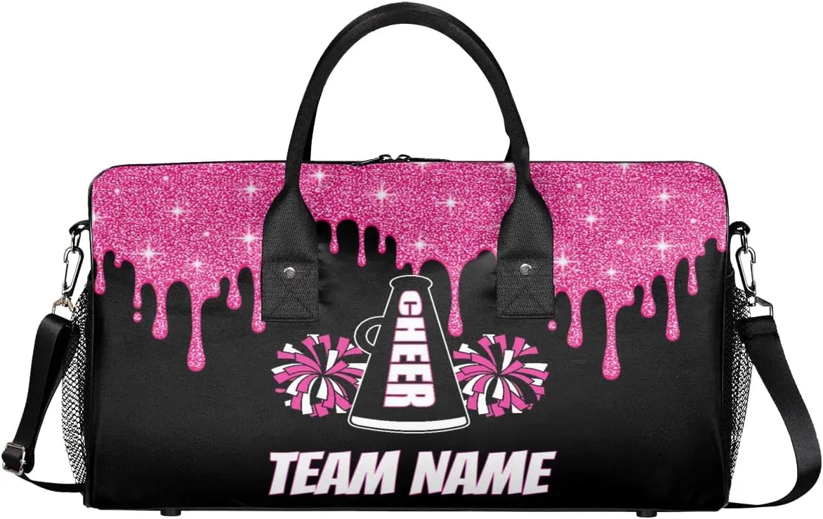 Personalized Cheer Bag for Cheerleaders, Sport Duffel Bag for Women, Cheerleading Gifts for Teams Pink