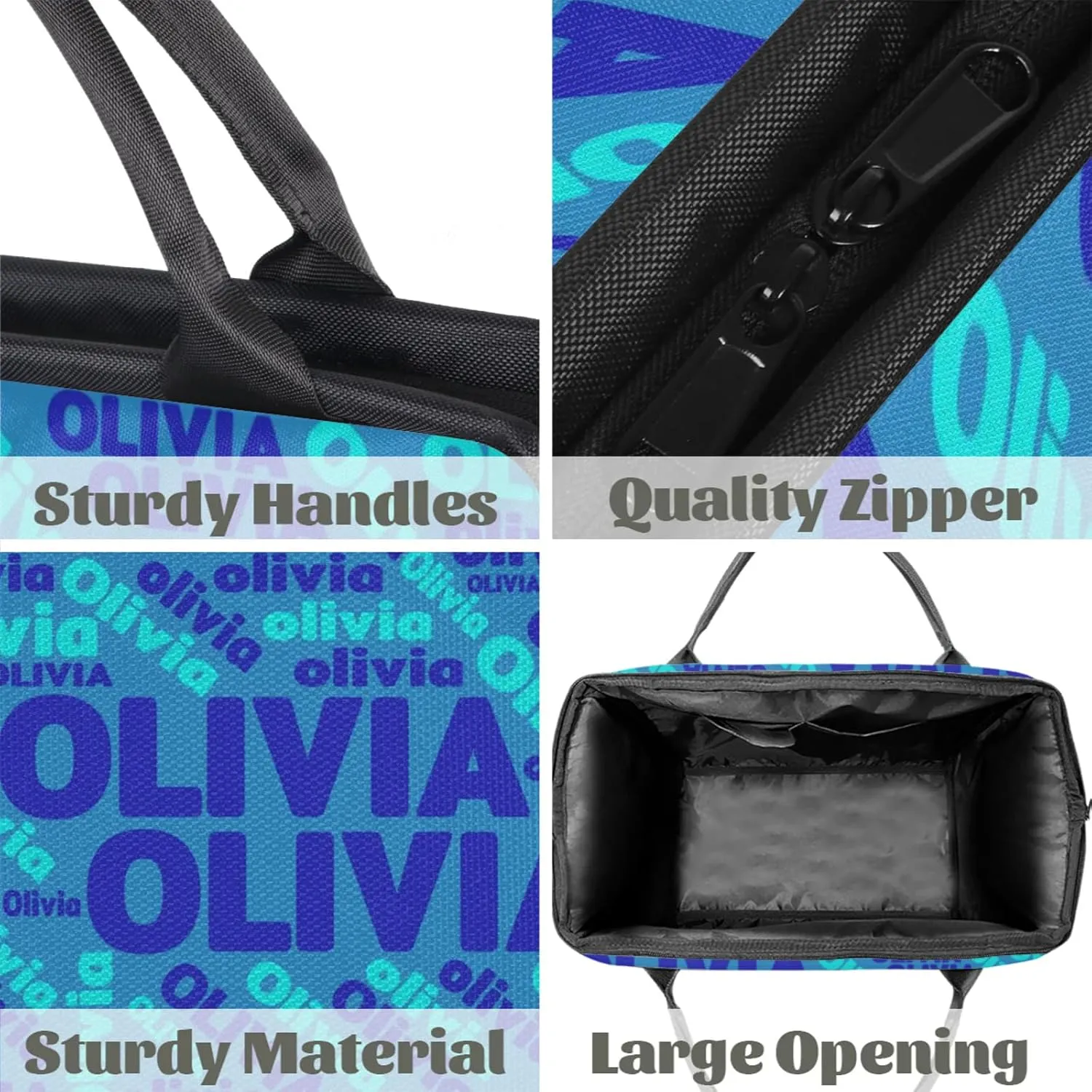 Personalized Gym Sport Duffel Bag with Name Custom Travel Overnight Bag Waterproof Customized Dance Bag Carry-On Tote 15.2in, Blue