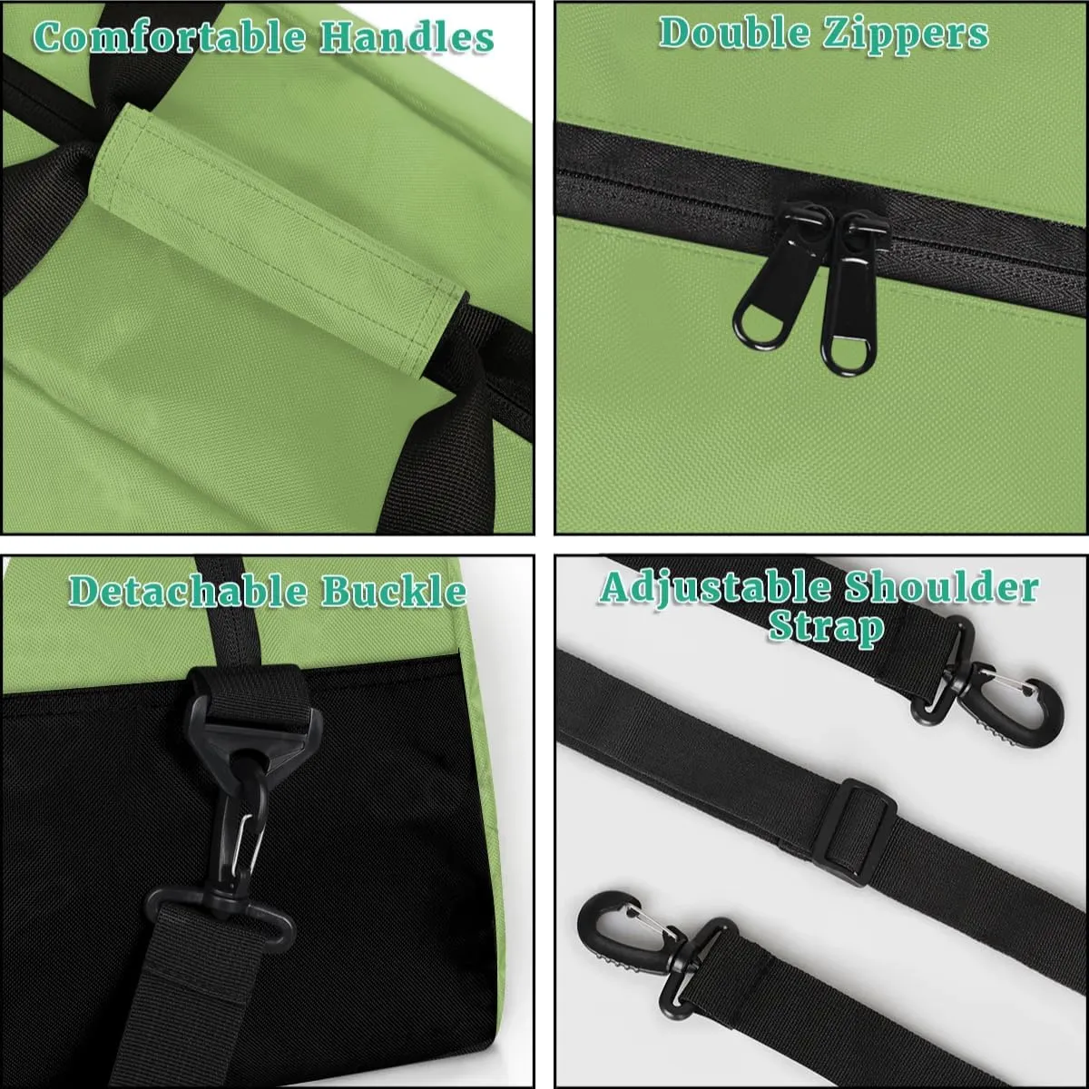 Personalized Travel Duffel Bag with Name, Custom Initial Gym Bag for Women Men, Monogram Sport Dance Ballet Bag Weekender Overnight Bag, Sage Green