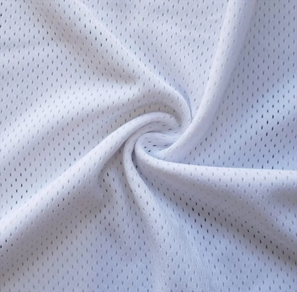 Pico Textiles 1 Yard – White Polyester Pro Mesh Heavy Jersey Fabric - Sold by The Yard - Variety of Colors - Durable Athletic Mesh Fabric, Ideal for Sewing Soccer and Basketball Jerseys Uniforms