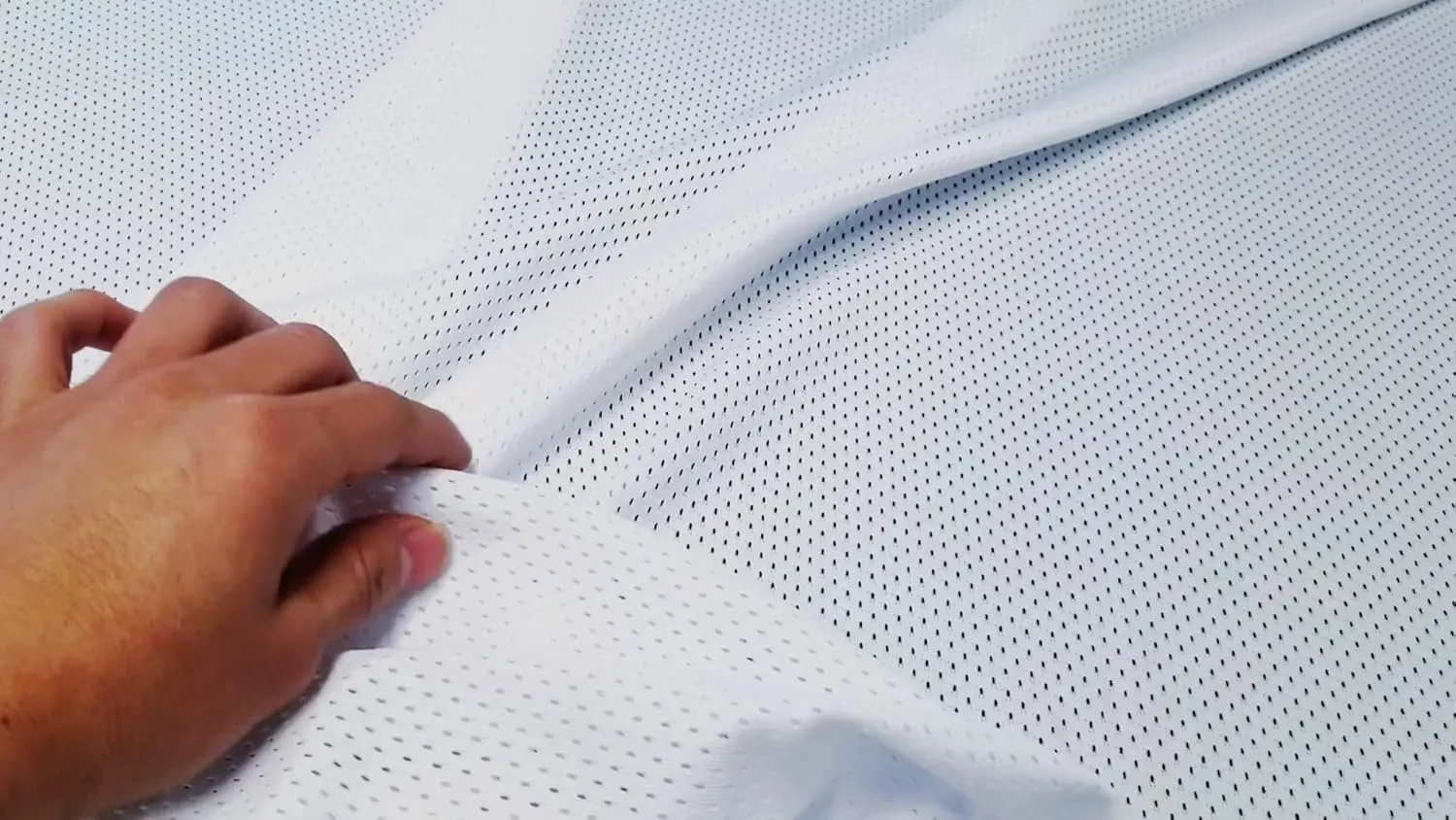Pico Textiles 1 Yard – White Polyester Pro Mesh Heavy Jersey Fabric - Sold by The Yard - Variety of Colors - Durable Athletic Mesh Fabric, Ideal for Sewing Soccer and Basketball Jerseys Uniforms
