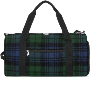 Pink Black Gray Argyle Portable Large Capacity Fully Printed Fitness Bag Unisex